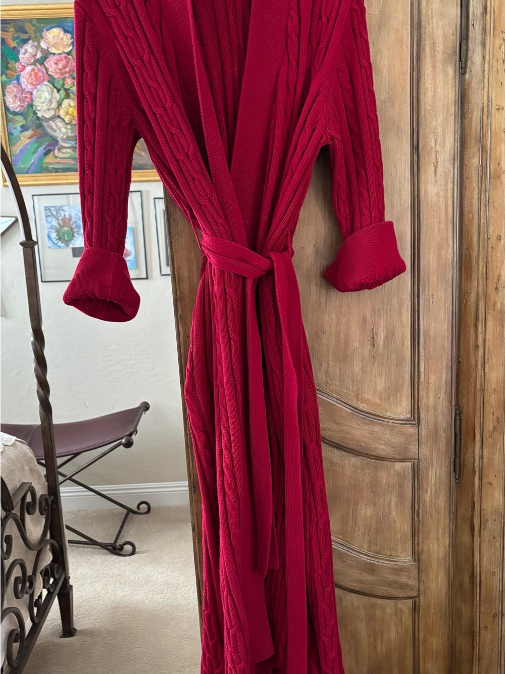 Soma Red Cable Knit Sweater